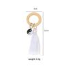 Amazon Contas de madeira Tassel Guardanapo Anel Estilo Pastoral Log Guardanapo Fivela Tecido à mão Corda de cânhamo Guardanapo Anel Boca Anel de pano