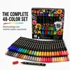 Marcadores de tela para textiles de 48 colores, bolígrafos para pintar ropa, bolígrafos para pintar a mano DIY, juego de bolígrafos para graffiti en camisetas, lienzos, zapatos y ropa