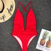 2022 nuevo traje de baño de una pieza bikini halter de tirantes finos sexy de moda europea y americana transfronterizo Amazon ropa de mujer