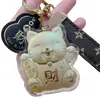 Chaveiro Gato da Sorte Ouro Puro 999 Pingente para Bolsa de Carro Artesanato Vendas Presentes para Melhores Amigas e Namoradas