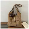 2026 Bolso Tote Retro Estilo Coreano Nuevo Bolso de Hombro de Gran Capacidad para Mujer Bolso de Lona Simple Bolso Versátil para el Trabajo