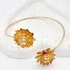 Pulseras de Flor de Metal Electrochapado de Moda Transfronteriza Europea y Americana con Diseño Único, Brazaletes de Lujo Ligero, Joyería al por Mayor de Fabricantes