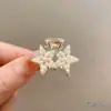 Pinza Pequeña Retro Francesa de Metal con Strass Perla Pinza para Cola de Caballo Alta Pinza de Tiburón de Alto Estilo Adorno para el Cabello Pinza Lateral