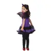 Cosplay Halloween Crianças Traje de Bruxa Morcego Saia de Gaze Roxa Elfo Bruxa Traje Bala