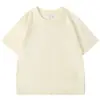 200g camiseta de algodón puro para niños, hombros caídos, manga corta, verano, nueva, casual, moda, moderna, versátil, color liso, top para niños