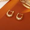 Pendientes Clásicos en Forma de U Chapados en Cobre con Oro Real de 18 Quilates, Joyería de Moda de Alta Gama para Mujer, Populares entre los Influencers, Pendientes de Estilo Metálico