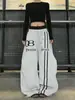 Calças Cargo Parachute de Cintura Dupla Estilo Americano para Mulheres, Calças Esportivas de Secagem Rápida para o Verão com Design Estiloso, Calças de Comprimento Total para Dança de Jazz