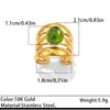 Anillo Transfronterizo Europeo y Americano de Acero de Titanio Piedra Natural Estilo Nicho de Alta Gama Acero Inoxidable Abierto Ajustable Anillo de Dedo Resistente al Desgaste Joyería de Mano al por Mayor