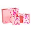 Bolsa Tote de Desenho Animado Personalizada, Sacola Rosa Fofa de Coelho para Presente, Sacola de Embalagem para Presente de Aniversário, Sacola de Papel para Lanches
