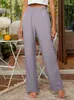 2025 Primavera Otoño Verano Elegantes Pantalones Rectos para Mujer Amazon Aliexpress Cintura Elástica Cómodos Casuales Largos Adelgazantes