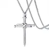 Aço titânio aço fundido prego de aço cruz pingente masculino estilo punk personalidade colar masculino joias atacado