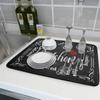 Tapete de Encimera Retro Transfronterizo de Tierra de Diatomeas Encimera de Cocina Absorbente Drenante Tapete Lavabo Salpicaduras Tapete Lavable Aislamiento Térmico
