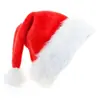 2025 Decoraciones Navideñas Más Vendidas Gorro Navideño de Felpa Extra Grueso Encriptado Rojo para Adultos Niños Venta al por Mayor