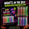 ¡Guau! Pluma Fluorescente UV 12 Colores Marcador de Pintura Suministros para Fiestas de Bar Eventos Maquillaje de Escenario Pluma de Pintura DIY