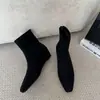 Botines de Ante Francés para Mujer 2026 Otoño Nuevas Llegadas Hebilla Cuadrada de Pedrería Botas Elásticas Aumento de Altura Interior Punta Cuadrada Botas Adelgazantes