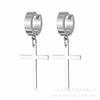 Pendientes de cruz grande para hombre, pendientes exagerados de acero de titanio, pendientes neutros para mujer, acero inoxidable, moda europea y americana transfronteriza.