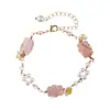 Dulce temperamento lindo diseño de nicho pulsera de cristal brillante perla cristal joyería de piedra natural de moda versátil