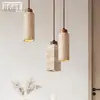 Estilo Japonés Viento Silencioso Dormitorio Mesita de Noche Lámpara de Techo Nórdico Restaurante Bar Barra Isla Mesa Retro Mediados de la Antigüedad Lámpara Pequeña de Elevación de Alta Calidad