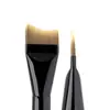 Brocha de Base Negra en Forma de Media Luna de Una Sola Línea, Brocha tipo Cuchilla, Brocha para Mascarilla sin Polvo, Ligera y Flexible, Brocha de Maquillaje sin Marcas