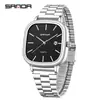 Sanda Nuevo Reloj Retro Cuadrado de Negocios Calendario Simple Reloj Cuadrado Pequeño Gama Alta Romano Moda Reloj de Moda para Pareja