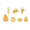 Puzuo Retención de Color Fuerte Método Antiguo Oro Arena Accesorios DIY Vaina de Loto Calabaza Flor de Durazno Ruyi Colgante Cruzado Pulsera Encanto