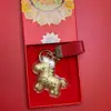 Acessórios de Chaveiro "Fique Rico Instantaneamente" em Ouro Puro 999, Série Ano Novo do Cavalo, Presentes Corporativos Populares Banhados a Ouro, Atacado