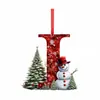 Producto Nuevo Transfronterizo 26 Letras Muñeco de Nieve Bebé Colgante de Navidad Árbol de Navidad Plano Acrílico Colgante Decoración del Hogar