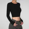 Comercio exterior, transfronterizo, Amazon, ropa de mujer europea y americana, corta, ajustada, cuello redondo, manga larga, top interior de moda, directo de fábrica