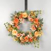 Corona de peonía y crisantemo silvestre Hongyu de 40 cm, color naranja, para puerta del festival de la cosecha, decorativa para puerta de entrada de Amazon.