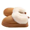 Botas de Nieve de Suela Gruesa para Mujer 2026 Invierno Nuevo Estilo Botas de Algodón de Suela Gruesa Engrosadas Forradas de Lana Cálidas Zapatos de Piel Zapatos de Algodón para Padres e Hijos