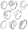 Anillo Giratorio de Plata Tailandesa para la Ansiedad Anillo para el Dedo Índice Multi-Círculo Cuentas de Transferencia Auspicioso Transferencia Moda Coreana Regalo para Novia