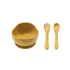 Amazon Vajilla de Silicona Ventosa Madre Bebé Tazón para Comida de Bebé Cuchara Silicona de Grado Alimenticio Cuchara para Comer traje