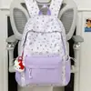 Mochila Pequeña Dulce Suave Linda de Gato de Dibujos Animados Rosa y Blanca Energética para Estudiante Fiesta Picnic Fotografía