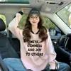 Diseñada con un Estilo Suave, Sudadera Fina de Cuello en V para Mujer, Top Casual Holgado Chic Estilo Hong Kong que Cubre el Vientre