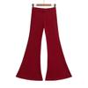Top de tubo de color sólido, chaleco, top de dos piezas de manga larga, Pure Lust Hottie Cintura elástica Ajustado Pantalón microacampanado Traje