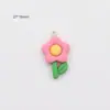 Flor de Color Resina Cactus Aguacate Zanahoria Colgante DIY Pendientes Hechos a Mano Llavero Accesorios Colgante