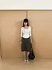 Yuyi 2026 Verano Nuevo Estilo Retro Shorts de Mezclilla Color Verde Militar para Mujer Shorts de Mezclilla de Pierna Recta Cx6257