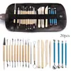 Herramientas de cerámica transfronterizas, juego de 24 piezas de cuchillo de plástico para arcilla, herramientas para modelar arcilla suave, modelado de costuras de belleza, kit DIY para manualidades