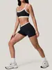 Conjunto de dos piezas de tank top y shorts ajustados sexy para fitness, yoga, running al aire libre y deportes, europeo y americano transfronterizo