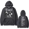 Tamaño Europeo TransfronterizoSudadera con Capucha de Hip Hop del Rapero Tupac 2Pac Moda Masculina H