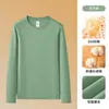 Camiseta de Manga Larga para Hombre de Algodón de Fibra Larga de Alto Gramaje de 310g + Núcleo Térmico, Nueva Camiseta Base de Algodón Puro Cepillado por Ambos Lados para Otoño e Invierno para Hombre