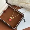 Colar Exquisito Coração com Gotejamento de Óleo Dupla Face Estilo Coreano para Mulheres, Corrente de Clavícula de Luxo Leve de Alta Qualidade, Acessório de Corrente de Pescoço de Nicho, Corrente para Suéter