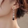 Ni Ni con personalidad aretes de perlas versátiles borla larga temperamento simple gota para la oreja diseño nicho ins