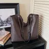 Estilo Coreano Retro Casual Bolsa Grande Capacidade para Trabalho e Deslocamento Feminina 2026 Nova Bolsa Tote Tecida Versátil Bolsa de Ombro