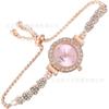 Reloj pulsera de moda para mujer, estilo coreano elegante, diseño extraíble, pequeño, con incrustaciones de diamantes redondos, multicolor, para mujer perezosa, de venta caliente