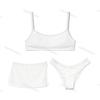 24ss Nuevo bikini de playa floral sexy de Corea del Sur, traje de baño de tres piezas dividido para vacaciones para mujeres
