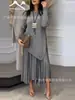 Amazon Transfronterizo 2025 Otoño Exportación Europea y Americana Nuevo Moda Femenina Casual Top de Punto Falda con Tirantes Traje