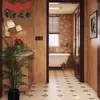 Azulejos em Xadrez Listrados Longos Gradiente Luz Suave Retro Maillard Estilo Francês Azulejos para Banheiro Azulejos para Parede de Cozinha
