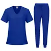 Uniforme de Enfermera Personalizado Tela de Poliéster Microelástica Estampado Ropa de Lavado de Manos para Clínica Ropa Médica Traje de Cirugía Pedir desde Una Pieza