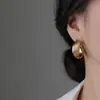 Pendientes de Aro Lisos Estilo Hong Kong de Plata Pura S999 para Mujer, Aros de Oreja Retro Exagerados de Lujo Ligero, Pendientes Versátiles Minimalistas de Gama Alta